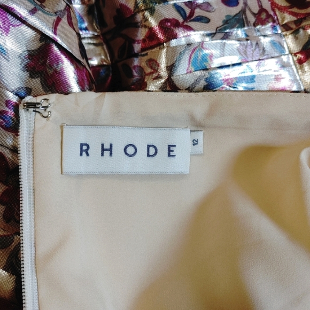 RHODE Suzette Cream Vichy Rose Mini Dress - Picture 8 of 16